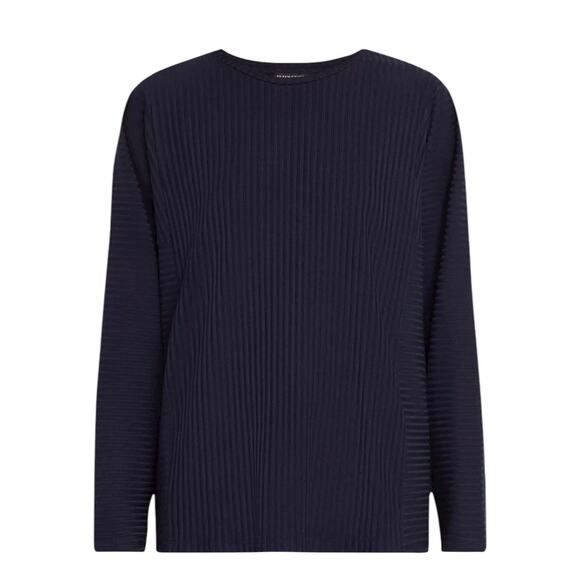 NWT! Eileen Fisher Blue Rib Knit Crew Neck Tunic Sweater XXS - Picture 5 of 9